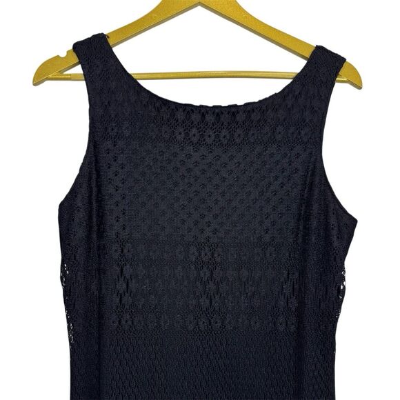 Vintage Y2K Crochet Knit Maxi Dress Size 9/10 Boho Whimsigoth Fairy Grunge Witch - Picture 2 of 8